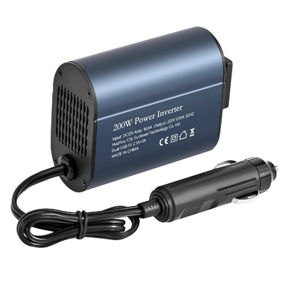 Prenosný automobilový invertorový nabíjací menič 220V 50HZ, 200W adaptér, automobilové príslušenstvo, duálne USB rozhranie