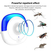 Sonic Pest Repeller Electronic Outdoor Insects Rats Reject Control 360 Degree Quiet Sound Wave Device Devic ελέγχου παρασίτων