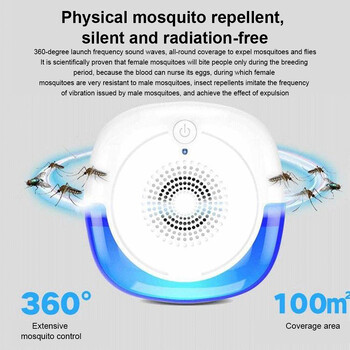 Sonic Pest Repeller Electronic Outdoor Insects Rats Reject Control 360 Degree Quiet Sound Wave Detergent Устройство за борба с вредители