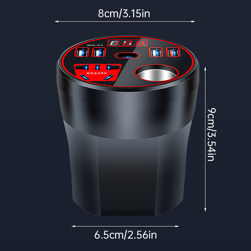 12V 24V na 220V menič napätia do auta 200W prevodník LED displej digitálny transformátor napätia autoelektronika