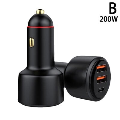200W USB-C autonabíjačka s 3 portami, 100W rýchle nabíjanie + 65W Supervooc 2.0 + PD 36W rýchlonabíjačka pre iPhone 13 HONOR OPPO