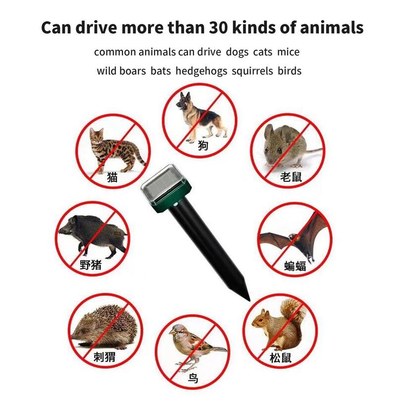 Ultrazvučni tjerač životinja na solarnu energiju ABS materijal za tjeranje mačaka Ultrazvučni tjerač životinja za vanjska putovanja Essential #W0