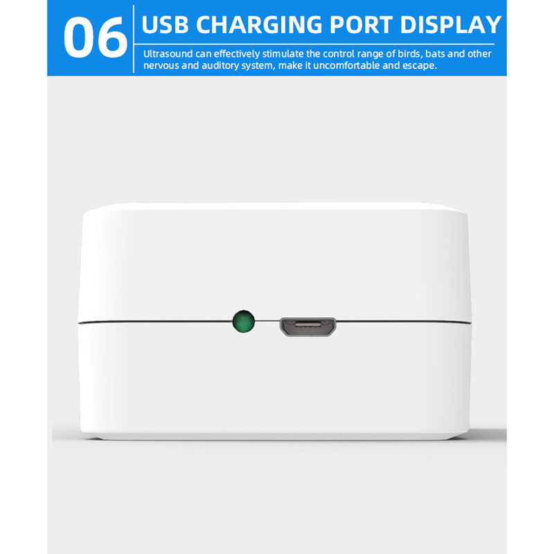 Ultrazvučni uređaj, USB punjiva baterija velikog kapaciteta, vanjski, podesivi tjerač ptica Dropshipping