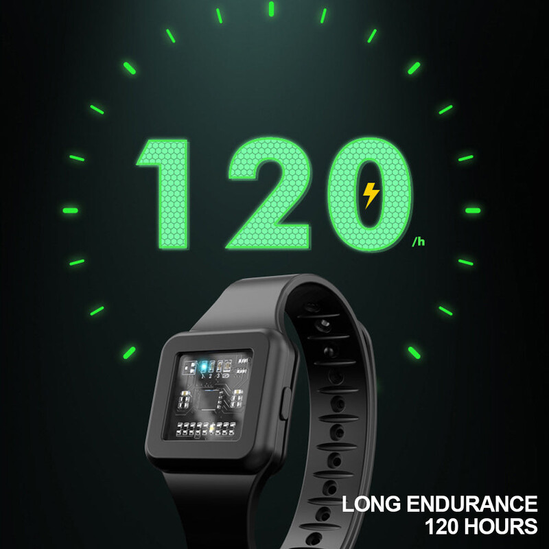 Ултразвукова гривна против комари 3 предавки Регулируема честота Електронен часовник Преносим репелент против комари на открито