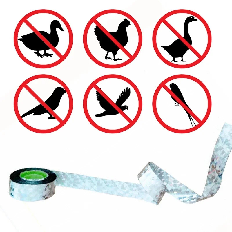 50/80M анти-птици мигаща светлоотразителна лента Fox Pigeons Scare Ribbon Device Двустранно Bird Repeller Контрол на вредителите