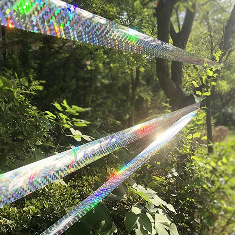 50/80M анти-птици мигаща светлоотразителна лента Fox Pigeons Scare Ribbon Device Двустранно Bird Repeller Контрол на вредителите