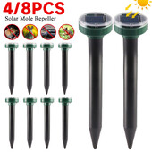 8/4Pcs Solar Pest Repeller Ultrasonic Animal Repeller Mole Repellent Gopher Vole Snake Rodent Chaser Deterrent Pest Control
