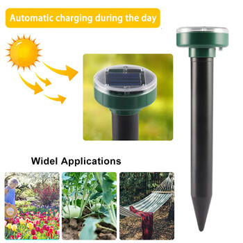 8/4Pcs Solar Pest Repeller Ultrasonic Animal Repeller Mole Repellent Gopher Vole Snake Rodent Chaser Deterrent Pest Control