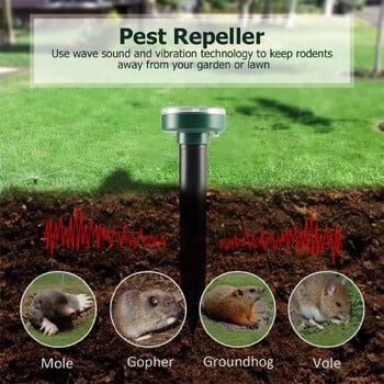 8/4Pcs Solar Pest Repeller Ultrasonic Animal Repeller Mole Repellent Gopher Vole Snake Rodent Chaser Deterrent Pest Control