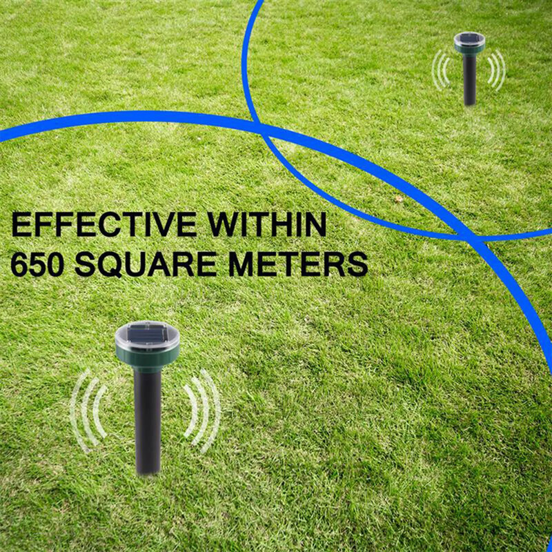 8/4 бр. Слънчев прогонвач на вредители Ултразвуков прогонител на животни Прогонващ къртици Гофер полевка Змия Преследвач на гризачи Възпиращ инструмент за борба с вредителите