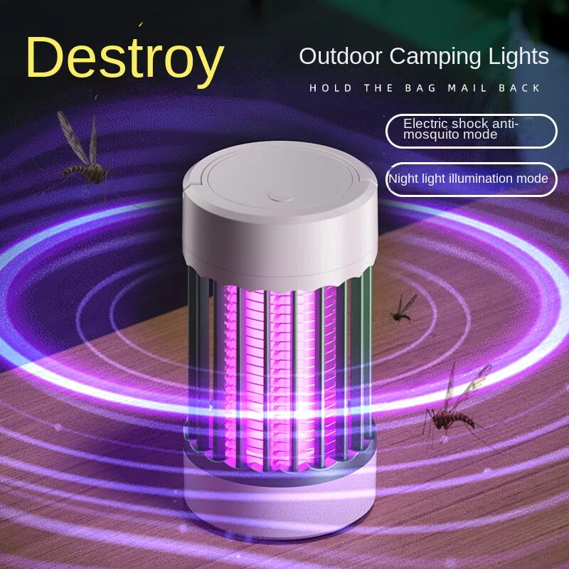 2PCS Преносим електрически убиец на комари Акумулаторен убиец на комари Вътрешен външен убиец на комари Домашна градина Използване на къмпинг