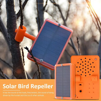 Ultrasonic Bird Repeller Solar Powered Animal Repeller Reflective Sound Garden Bird Repeller Device with Speech Box for Orchard