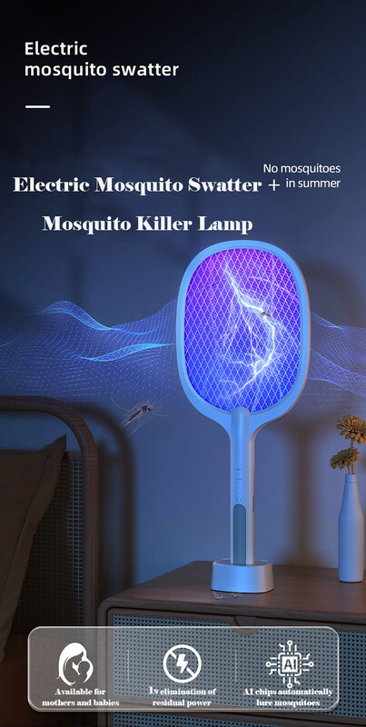Лампа за унищожаване на комари USB акумулаторна електрическа мрежа против комари Мухобойка с UV светлина Основно зареждане Защитете бебето през лятото