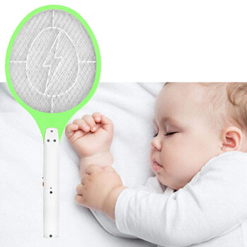 Behogar 110-220V акумулаторна електрическа буболечка Fly Mosquito Insect Swatter Racket Zapper Killer with Isolation Mesh killer EU Plug