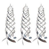 Bird Repellent Spiral Reflectors Silver Mylar Spinner Κρεμαστά ανακλαστική συσκευή αποτροπής πτηνών Διακοσμητικά κήπου ακανόνιστη διακόσμηση