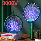 Fly Swatter Electric Racket Rechargeable Bug Zapper Racket Φορητή 3-σε-1 Πτυσσόμενη παγίδα κουνουπιών για δολοφονία κουνουπιών για αίθριο υπνοδωματίου σπιτιού