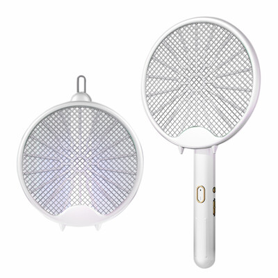 Fly Swatter Electric Racket Rechargeable Bug Zapper Racket Φορητή 3-σε-1 Πτυσσόμενη παγίδα κουνουπιών για δολοφονία κουνουπιών για αίθριο υπνοδωματίου σπιτιού