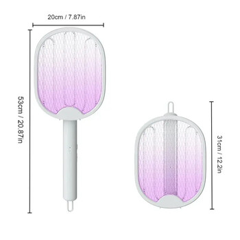 1 бр. Нова лампа против комари USB акумулаторна електрическа сгъваема ракета Mosquito Killer Fly Swatter 3000V репелентна лампа