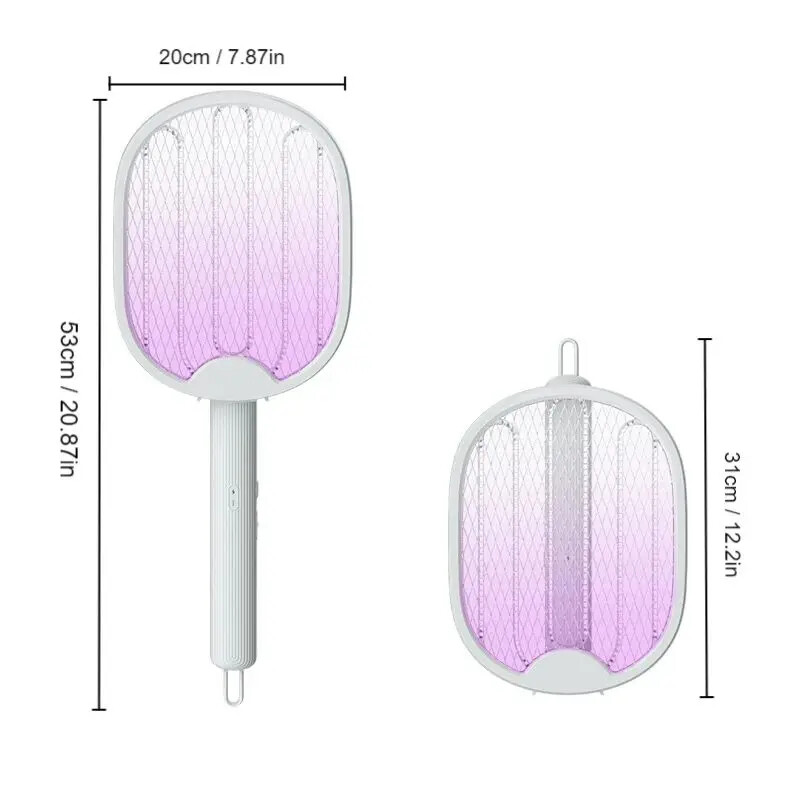 1 бр. Нова лампа против комари USB акумулаторна електрическа сгъваема ракета Mosquito Killer Fly Swatter 3000V репелентна лампа