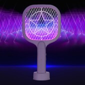 Δύο σε 1 LED Παγίδα κουνουπιών Λάμπα 3000V Electric Bug Zapper USB Επαναφορτιζόμενη Summer Fly Swatter Trap Flies Insect Dropship