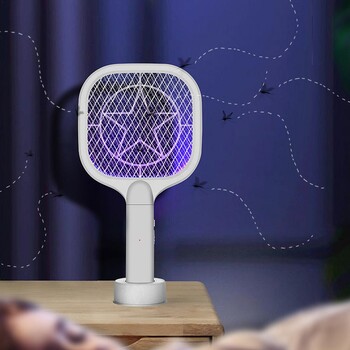 Две в 1 LED капан Mosquito Killer Lamp 3000V Electric Bug Zapper USB акумулаторна лятна мухобойка Капан Flies Insect Dropship