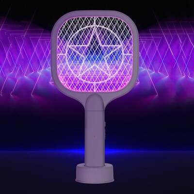 Две в 1 LED капан Mosquito Killer Lamp 3000V Electric Bug Zapper USB акумулаторна лятна мухобойка Капан Flies Insect Dropship