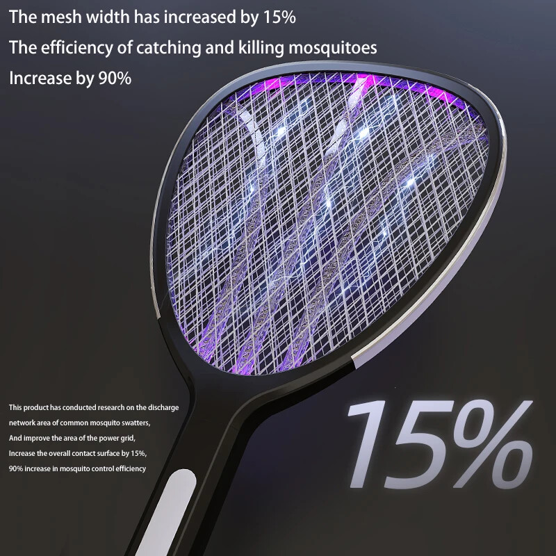 3 в 1 разширяване на електрическата мрежа Електрическа бъркалка за комари 3000V C-тип Зареждане против комари и мухи