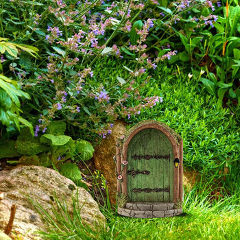 Ξύλινη μινιατούρα Fairy Gnome Παράθυρο Πόρτα Elf Home Creative Tree Door Home Παιδικά παιχνίδια Διακόσμηση κήπου Μινιατούρες