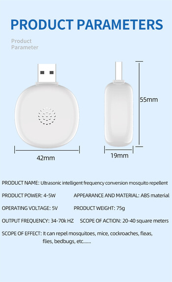 Репелент против комари USB преносим електрически пластмасов вътрешен външен автомобил контрол на вредителите дълготраен анти насекоми тамян репелент мухи