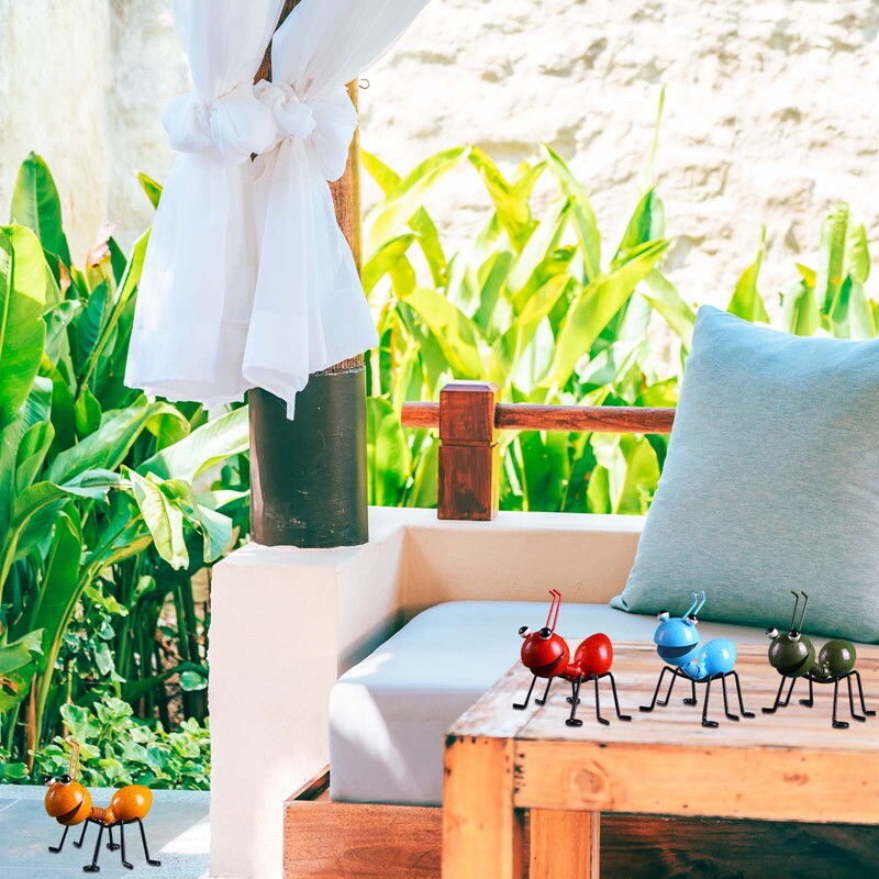 Сладка статуя на мравка Градинска декорация Стойка за фигура Мравка за декорация на морава на открит двор Скулптура на мравка Декор за домашен работен плот