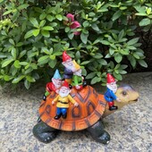 1 ΤΕΜ, Αγάλματα Χελώνας Κήπος Gnome Διακοσμήσεις με ειδώλια τέχνης από ρητίνη για υπαίθριο κήπο και γκαζόν βεράντας