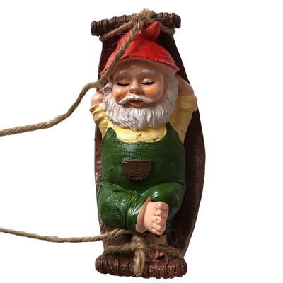 Funny Garden Gnomes Υπαίθριο Κρεμαστό άγαλμα Αιώρα Gnome Διακοσμήσεις Κήπος Gnome Άγαλμα για γκαζόν αυλής αυλής σπιτιού