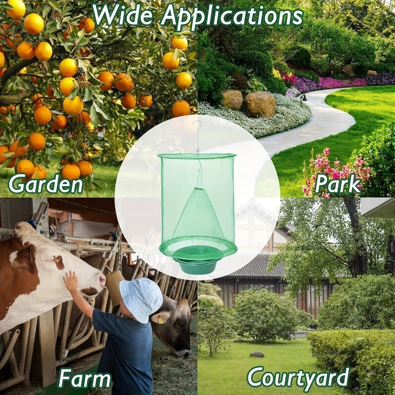 1 бр. Универсална клетка за капан за мухи Външен ловец на насекоми Убиец Контрол на вредители Многократно използваеми висящи мрежести капани за клетка за мухоловки