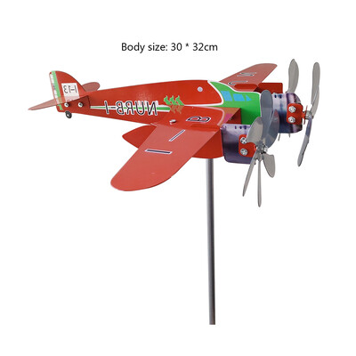 3D Plane Garden Weather Bane Plug Decor Αντιδιαβρωτικό μεταλλικό βύσμα αεροπλάνου Ανεμόμυλος Αδιάβροχα στολίδια για εξωτερικό κήπο