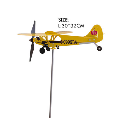 3D Plane Garden Weather Bane Plug Decor Αντιδιαβρωτικό μεταλλικό βύσμα αεροπλάνου Ανεμόμυλος Αδιάβροχα στολίδια για εξωτερικό κήπο