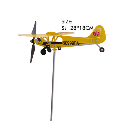 3D Plane Garden Weather Bane Plug Decor Αντιδιαβρωτικό μεταλλικό βύσμα αεροπλάνου Ανεμόμυλος Αδιάβροχα στολίδια για εξωτερικό κήπο