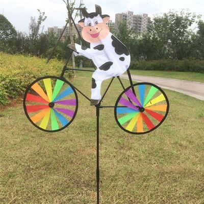 Νέο 3D Animal on Bike Windmill Wind Spinner Whirligig Garden Lawn Yard Decor