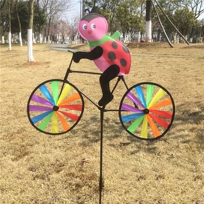 Νέο 3D Animal on Bike Windmill Wind Spinner Whirligig Garden Lawn Yard Decor