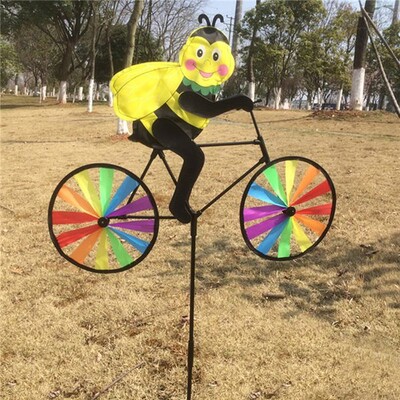 Νέο 3D Animal on Bike Windmill Wind Spinner Whirligig Garden Lawn Yard Decor
