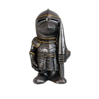 Knight Gnomes Garden Statue Guard Cross Templar Dwarf Guard Armor Samurai Miniature European Knight Resin Διακόσμηση κήπου