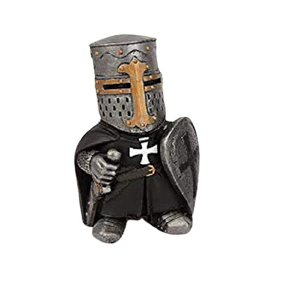 Knight Gnomes Garden Statue Guard Cross Templar Dwarf Guard Armor Samurai Miniature European Knight Resin Διακόσμηση κήπου