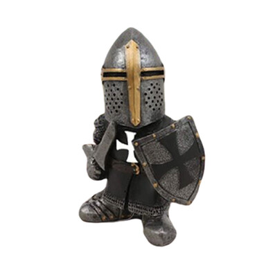 Knight Gnomes Garden Statue Guard Cross Templar Dwarf Guard Armor Samurai Miniature European Knight Resin Διακόσμηση κήπου