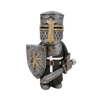 Knight Gnomes Garden Statue Guard Cross Templar Dwarf Guard Armor Samurai Miniature European Knight Resin Διακόσμηση κήπου