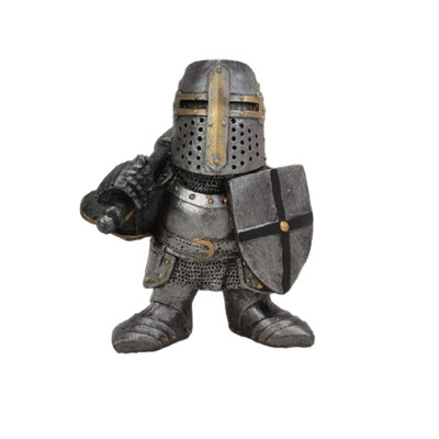 Knight Gnomes Garden Statue Guard Cross Templar Dwarf Guard Armor Samurai Miniature European Knight Resin Διακόσμηση κήπου