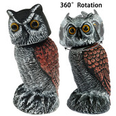 Περιστροφή 360° Fake Owl Decoys Statue Motion Ενεργοποιημένο Σκιάχτρο Κουνώντας το κεφάλι Προσομοίωση Πουλιά Αποτρεπτικό Ρεαλιστικό