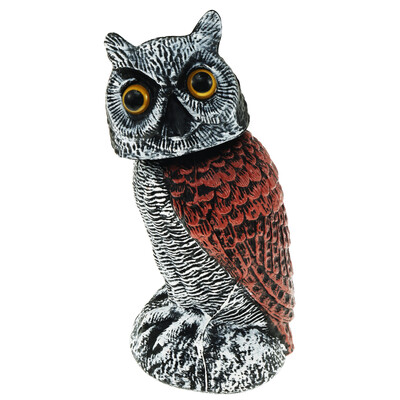 Περιστροφή 360° Fake Owl Decoys Statue Motion Ενεργοποιημένο Σκιάχτρο Κουνώντας το κεφάλι Προσομοίωση Πουλιά Αποτρεπτικό Ρεαλιστικό