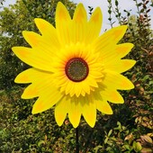 Ηλίανθος Ανεμόμυλος Pinwheel Πολύχρωμο Sunflower Wind Spinner Stake για γκαζόν Κάμπινγκ Διακόσμηση πικνίκ σπιτιού Κήπος Διακόσμηση αυλής
