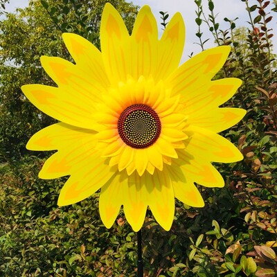 Ηλίανθος Ανεμόμυλος Pinwheel Πολύχρωμο Sunflower Wind Spinner Stake για γκαζόν Κάμπινγκ Διακόσμηση πικνίκ σπιτιού Κήπος Διακόσμηση αυλής