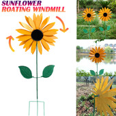 Μεταλλικό περιστρεφόμενο ηλίανθο Wind Spinner Sunflower Windmill with Stake Standing Lawn Flower Pinwheel Διακοσμήσεις κήπου εξωτερικού χώρου