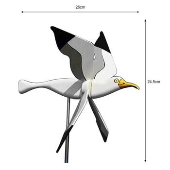 Нова сладка чайка Whirligig Вятърна мелница Орнаменти Летяща птица Серия Вятърна мелница Вятърна мелница За градински декор Колове Вятърна въртяща се машина